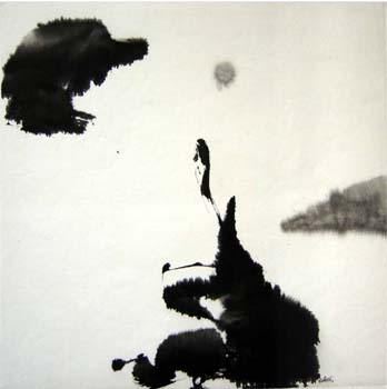 17 La nuit silencieuse 2004 Encre sur papier 70 x 70cm ( collection privee )